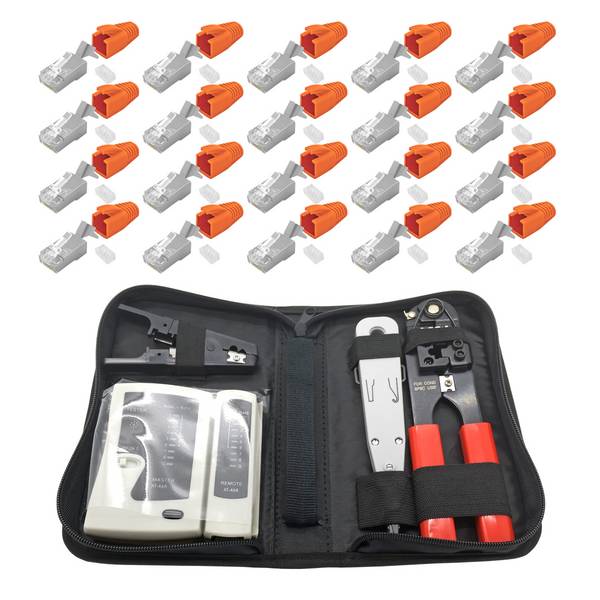 ARLI Netzwerk Werkzeugset + 20x RJ45 Netzwerkstecker