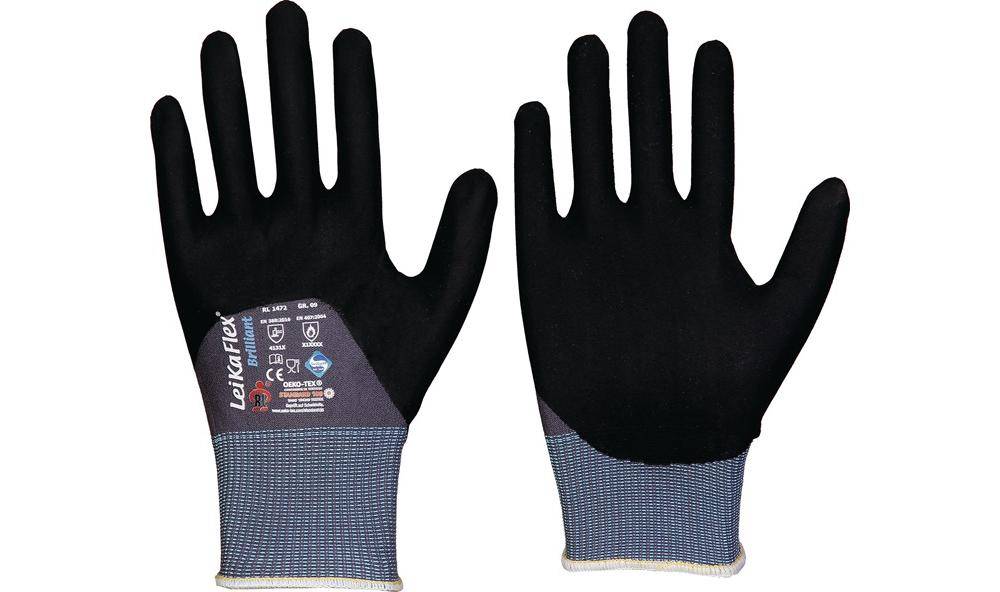 LEIPOLD Handschuhe LeikaFlex® Brilliant Größe 8 grau/schwarz-0