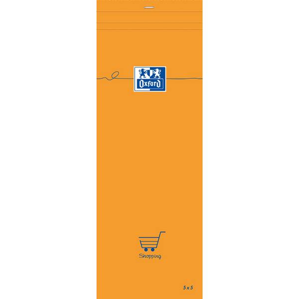Oxford Notizblock, 74 x 210 mm, kariert, 80 Blatt, orange