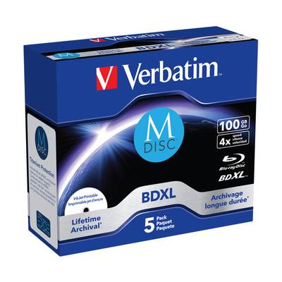 Verbatim M-DISC BD-R XL 100GB/1-4x Jewelcase (5 Disc) 43834(VE5)