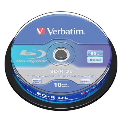 Verbatim BD-R DL 50GB/1-6x Cakebox (10 Disc) 43746(VE10)