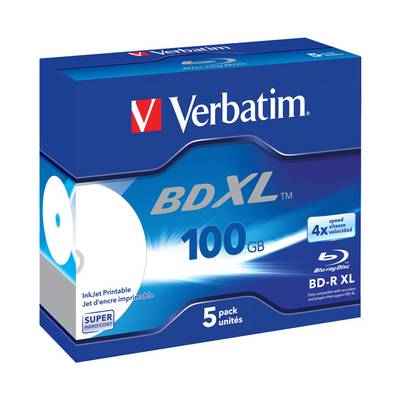Verbatim BD-R XL 100GB/2-4x Jewelcase (5 Disc) 43789(VE5)