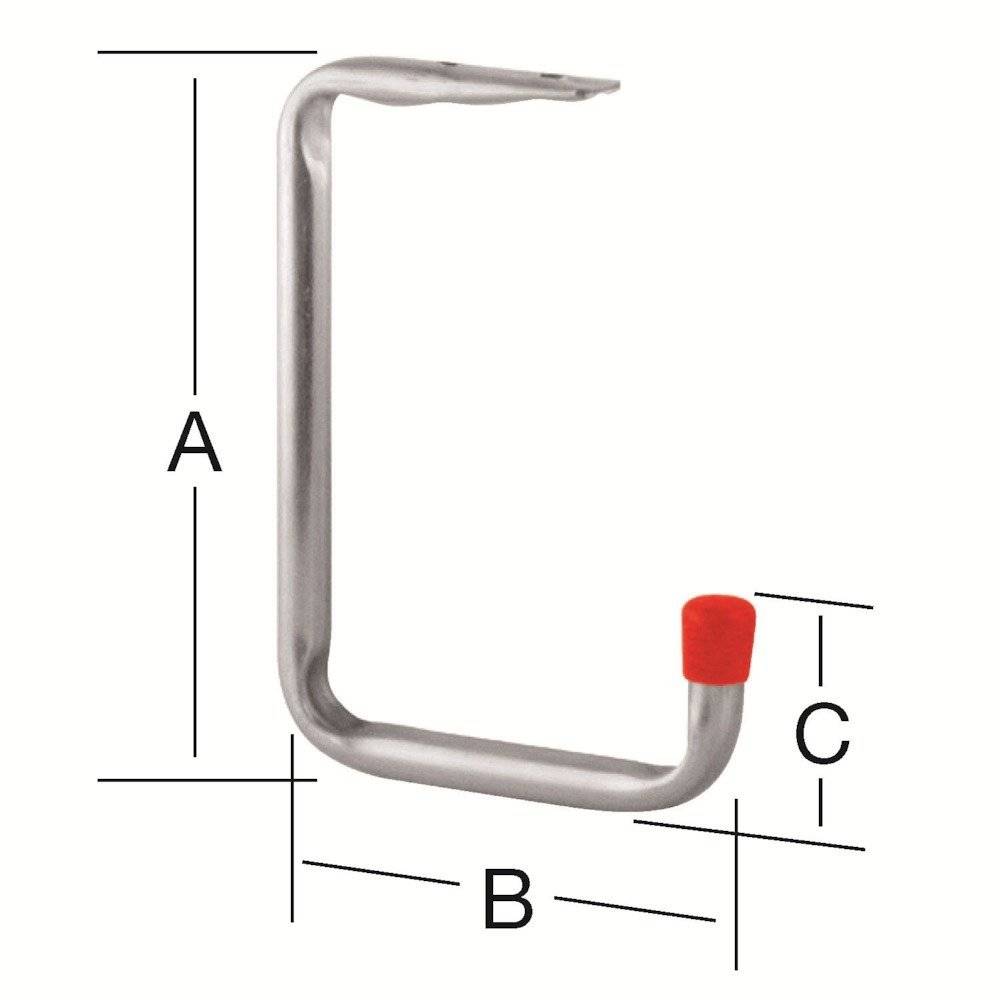 Vormann Wand-/Deckenhaken 245x110x72x160mm Stahl verzinkt mit roten Endkappen-0