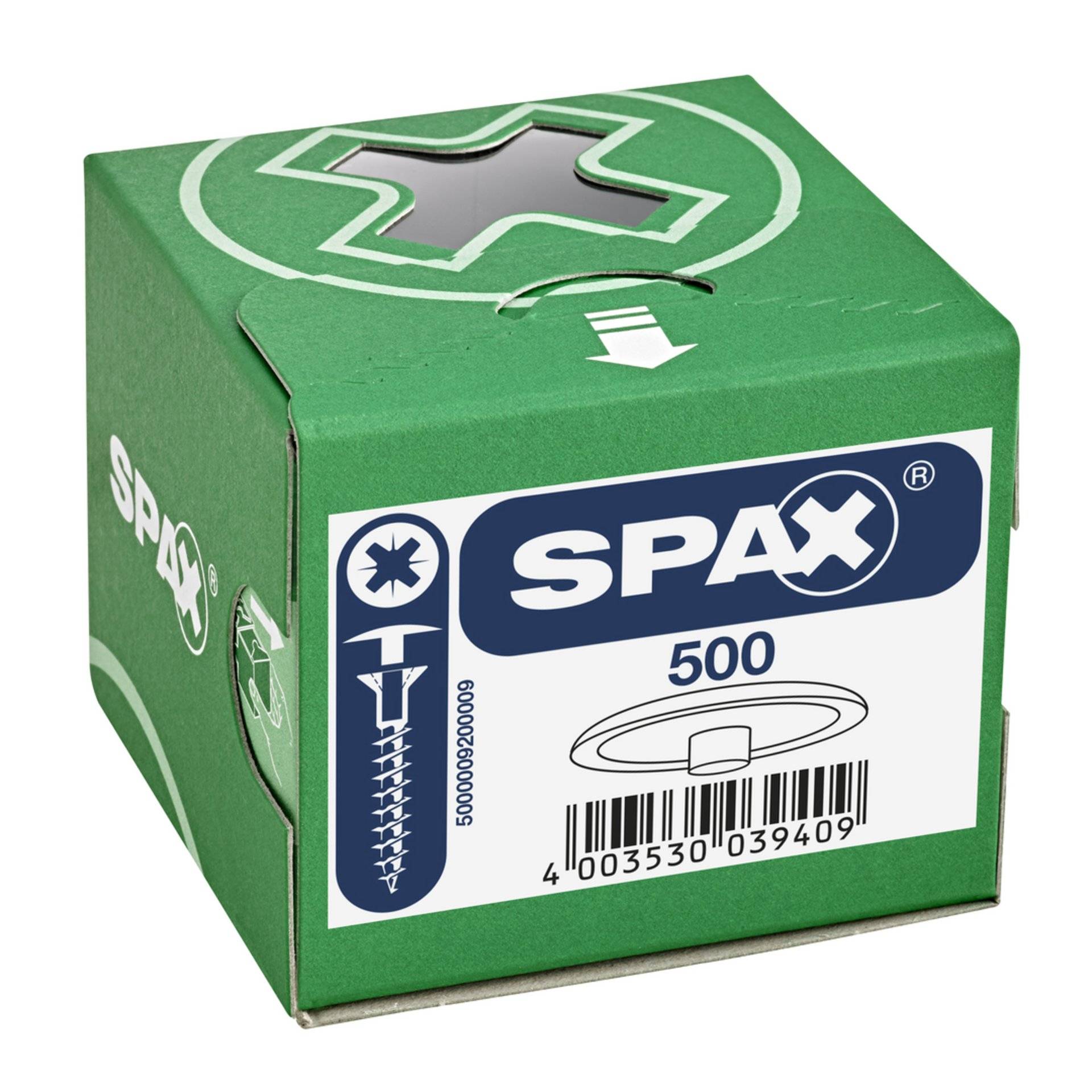 SPAX Kunststoff-Abdeckkappen für Universalschraube mit Kopfbohrung, weiß, 500 Stück-1