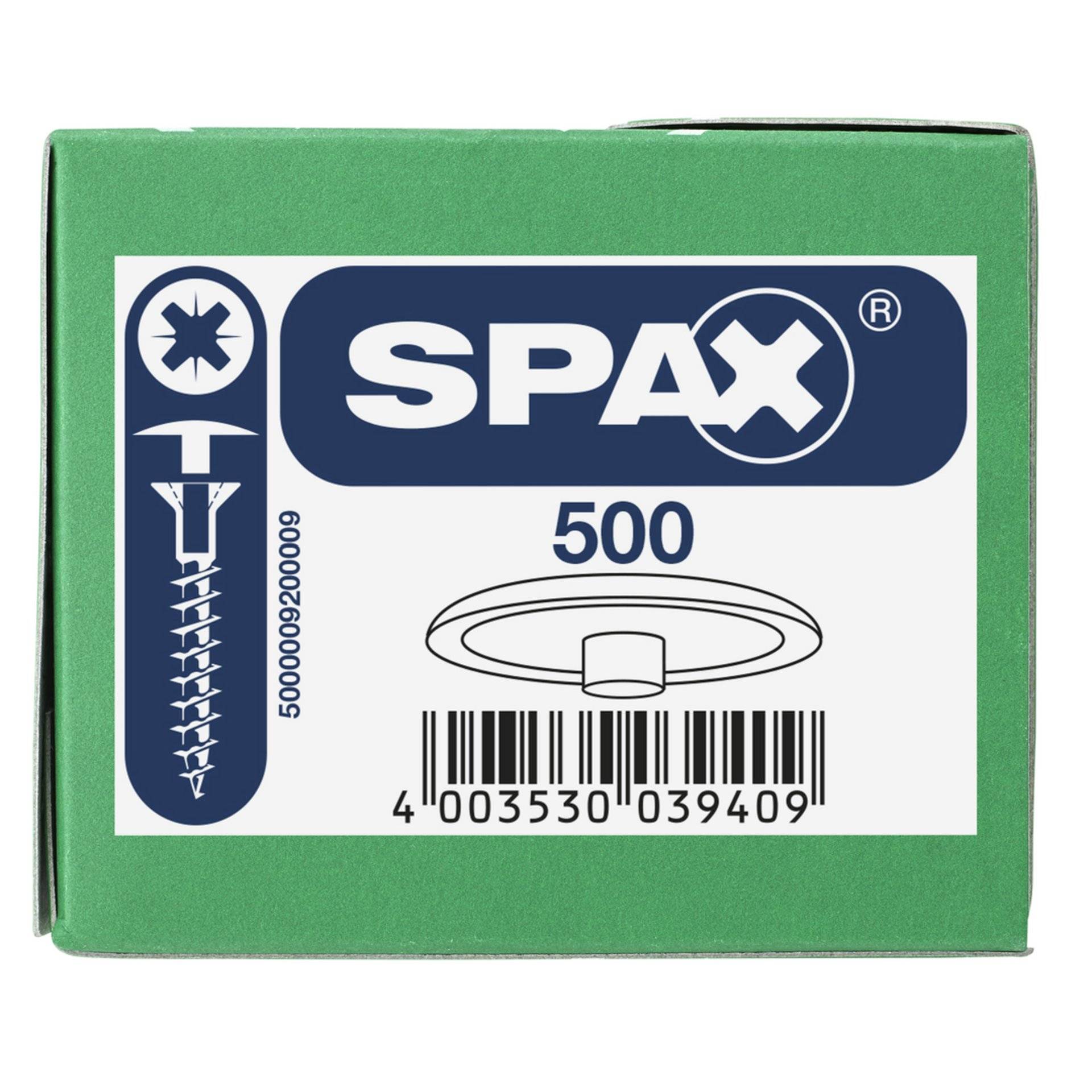 SPAX Kunststoff-Abdeckkappen für Universalschraube mit Kopfbohrung, weiß, 500 Stück-3
