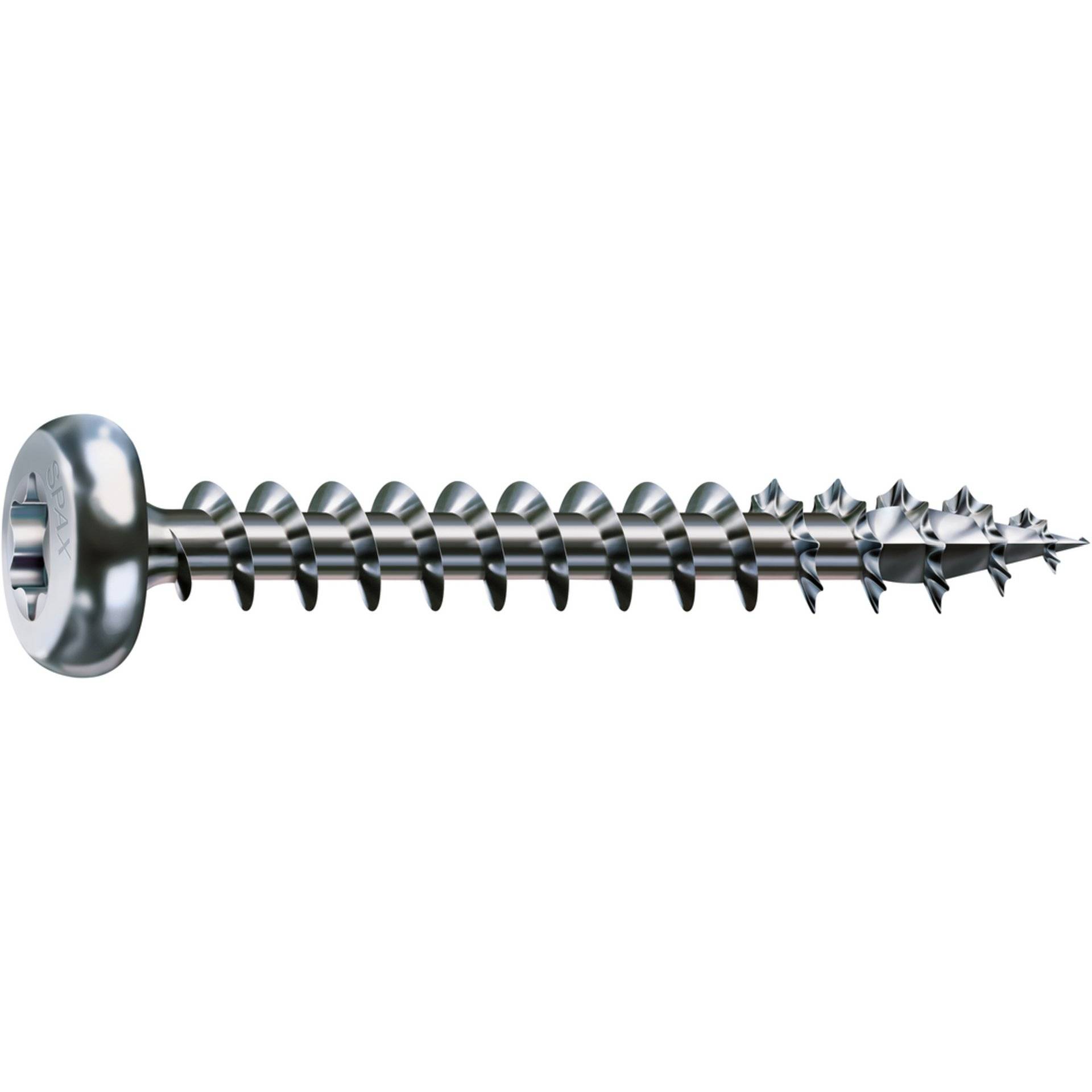 SPAX Universalschraube, 4 x 20 mm, 200 Stück, Vollgewinde, Halbrundkopf, T-STAR plus T20, 4CUT, WIROX-3