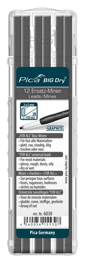 Minen-Set für Zimmermanns-Bleistift BIG Dry FORALL Bau Bau Graphit Pica - Artikel: 4260056155307
