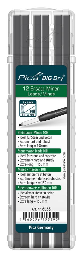 Minen-Set für Zimmermanns-Bleistift BIG Dry Steinhauer Graphit 10H Pica - Artikel: 4260056155390