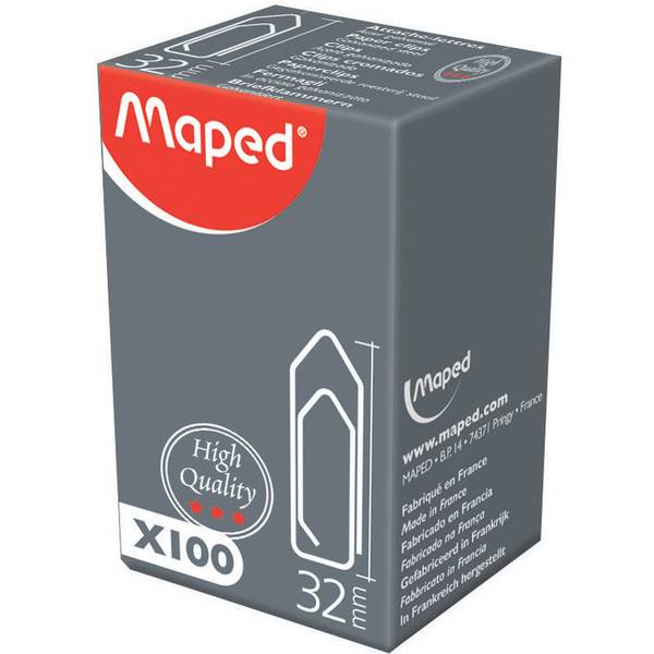 Maped Büroklammern, galvanisiert, 32 mm, Kleinpackung