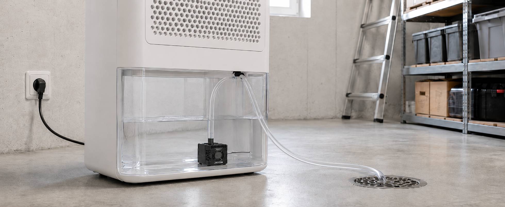 WDH Kondensatpumpe WDH-KP40 - inkl. Schlauch, Wassersensor - 3m Förderhöhe - 8W - für Entfeuchter, Klimaanlagen-4