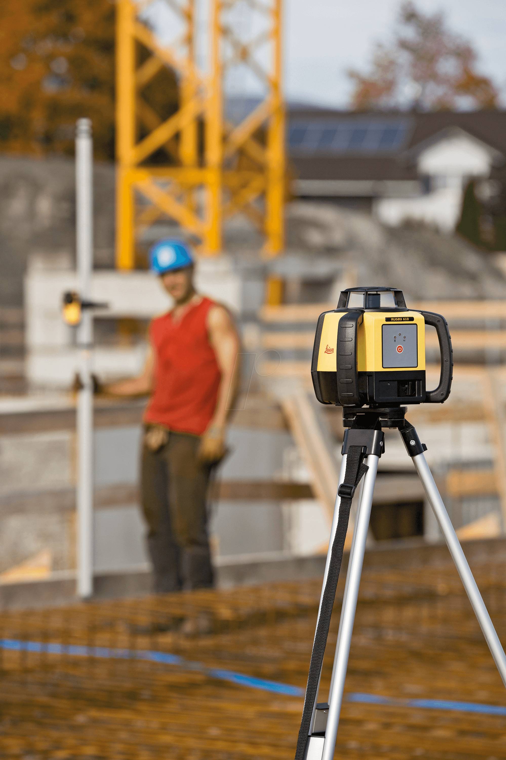 Leica Rugby 610 Rotationslaser mit Rod Eye 120, Li-Ion Akkus, Ladegerät, Koffer-2