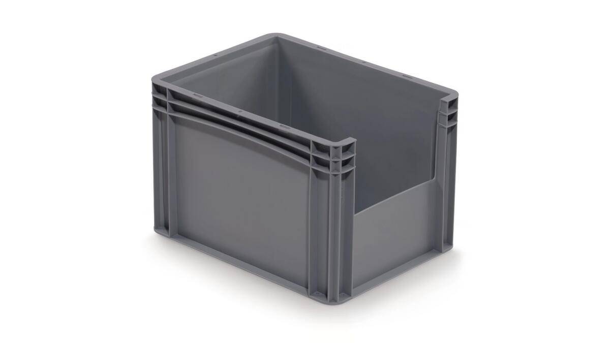 Stapelbehälter,HxLxB 270x400x300mm,25,6l,PP,grau,Wände geschlossen,Boden geschlossen-0