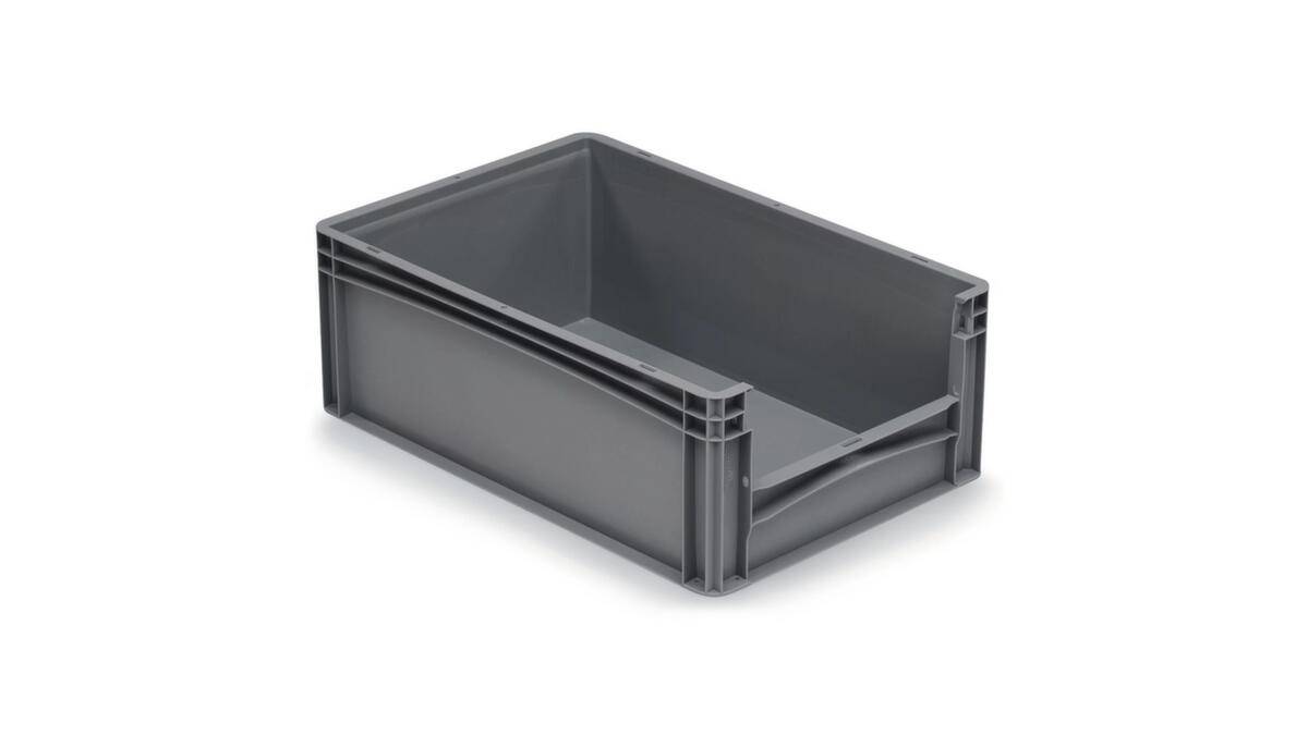 Stapelbehälter,HxLxB 220x600x400mm,44l,PP,grau,Wände geschlossen,Boden geschlossen-0
