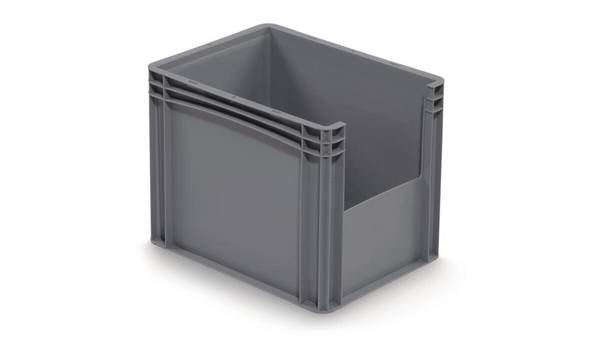Stapelbehälter,HxLxB 320x400x300mm,30l,PP,grau,Wände geschlossen,Boden geschlossen