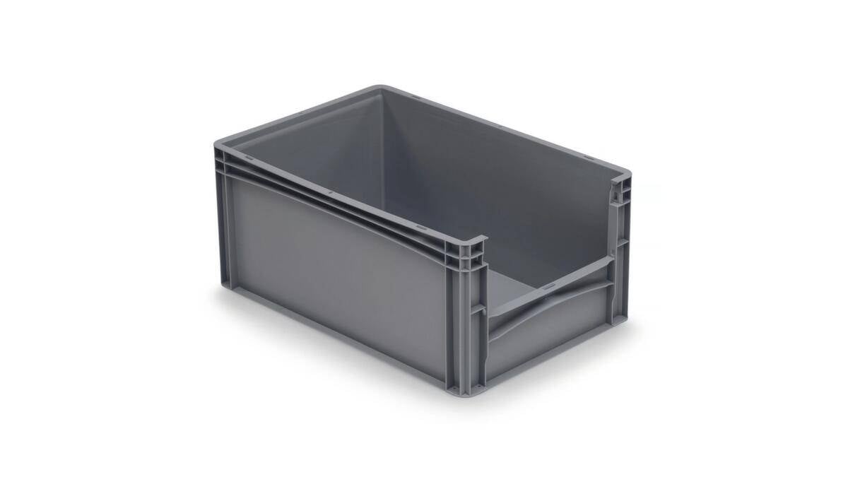 Stapelbehälter,HxLxB 270x600x400mm,54l,PP,grau,Wände geschlossen,Boden geschlossen-0