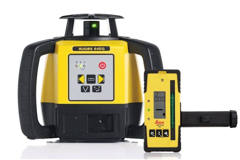 Leica Rugby 640G Rotationslaser mit grünem Laserstrahl + RE 120G Laser Empfänger-0
