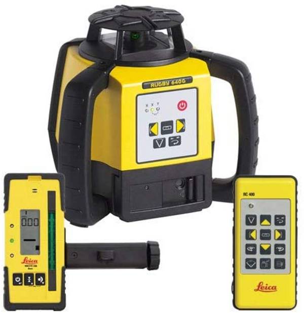Leica Rugby 640G Rotationslaser mit grünem Laserstrahl + RE 120G und RC 400 Fernbedienung