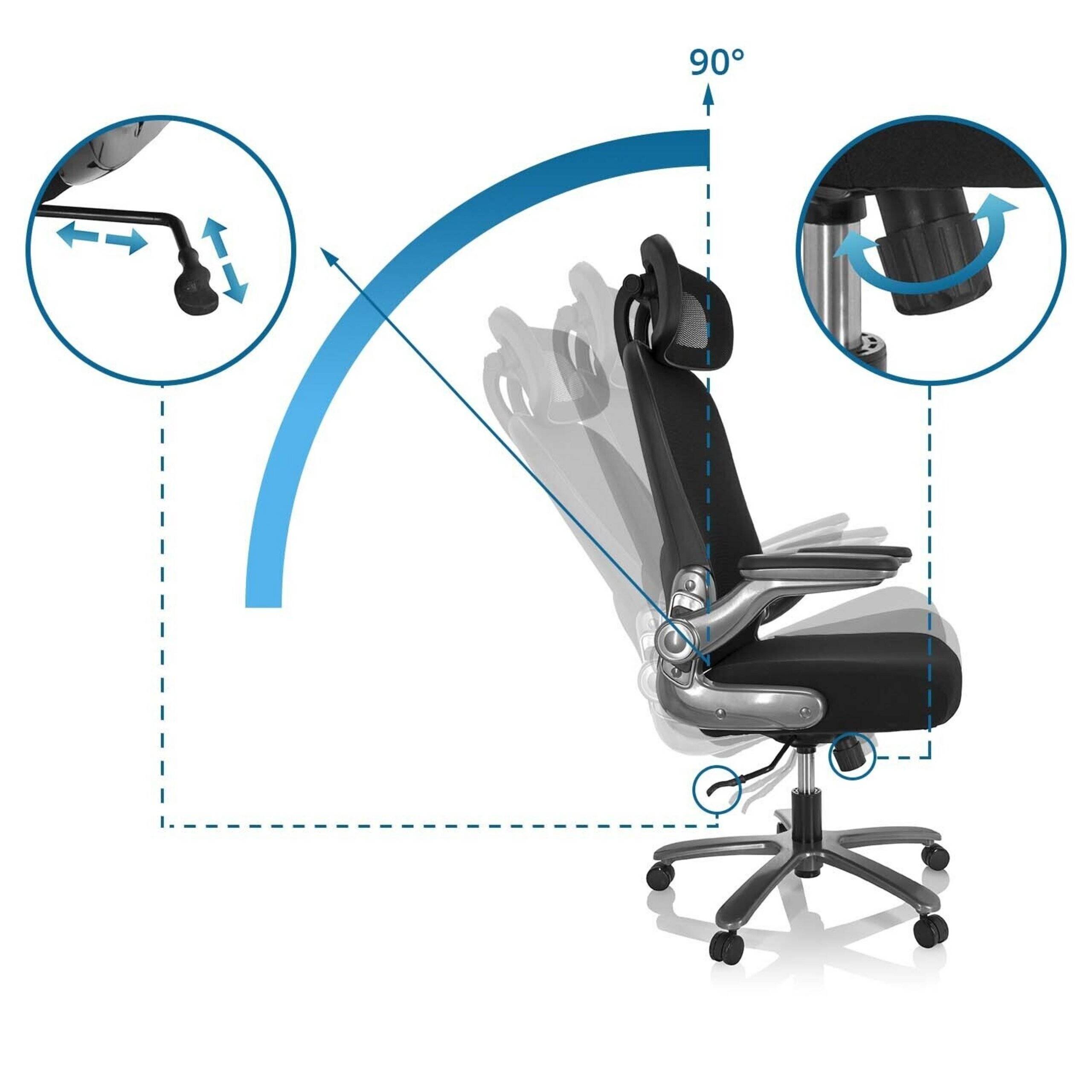 Schwerlaststuhl Bürostuhl INSTRUCTOR T I PRO Titan XXL Netzstoff Stoff schwarz hjh OFFICE-1