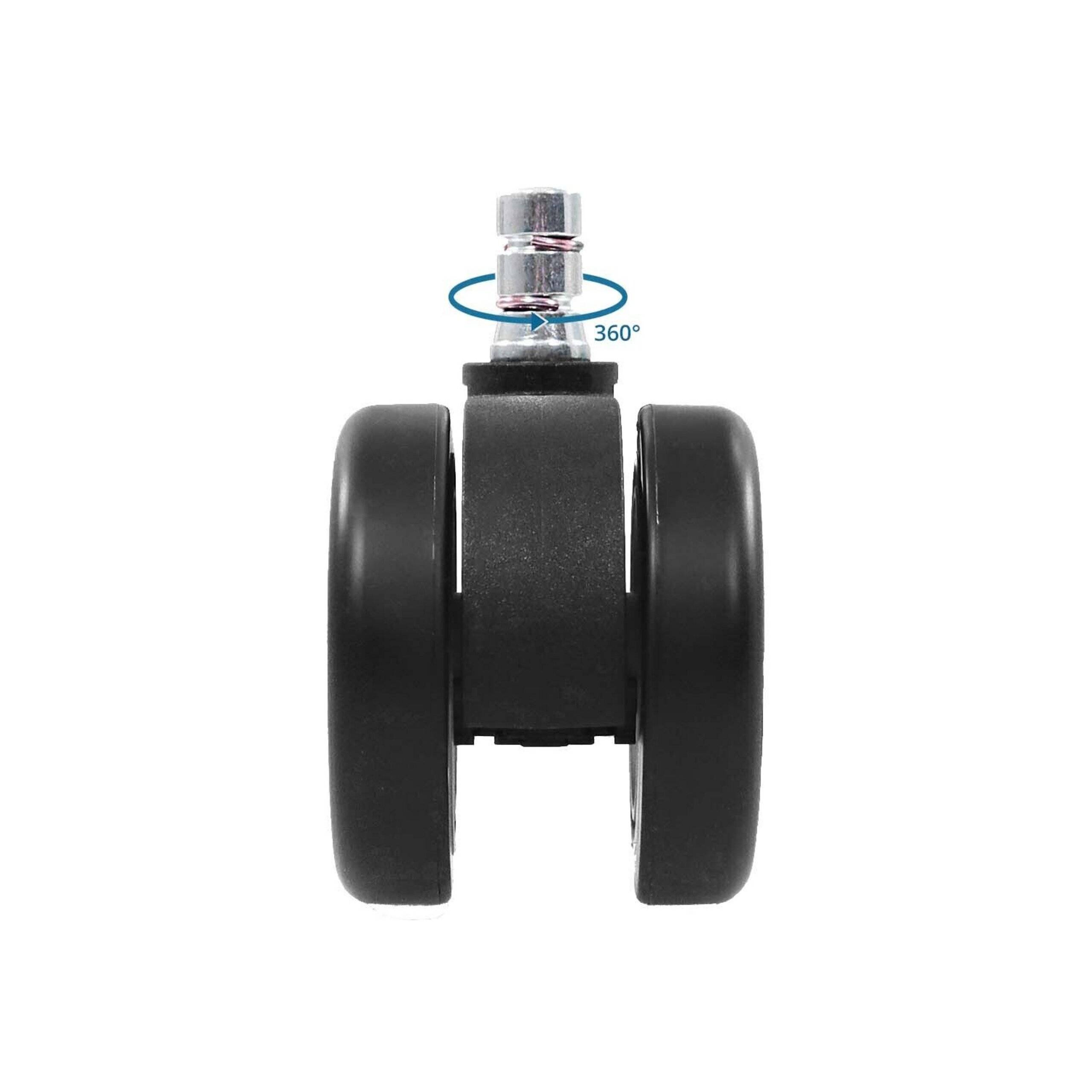 5x Hartbodenrollen ROLO COLOR 60 11mm 60mm Büro-Stuhl-Rollen für Hartböden (5er Pack) schwarz/weiß-2
