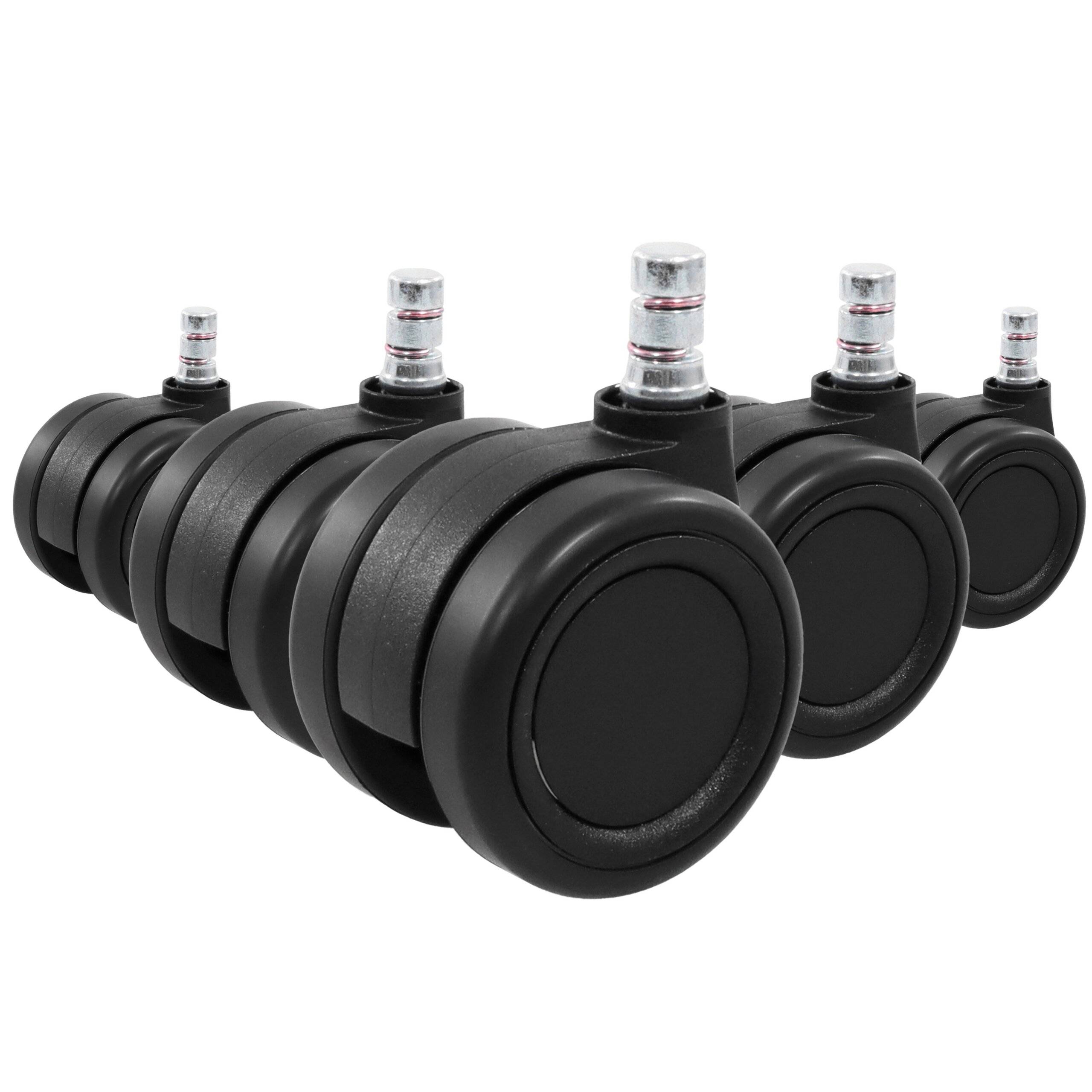 5x Hartbodenrollen ROLO COLOR 60 11mm 60mm Büro-Stuhl-Rollen für Hartböden (5er Pack) schwarz/schw-0