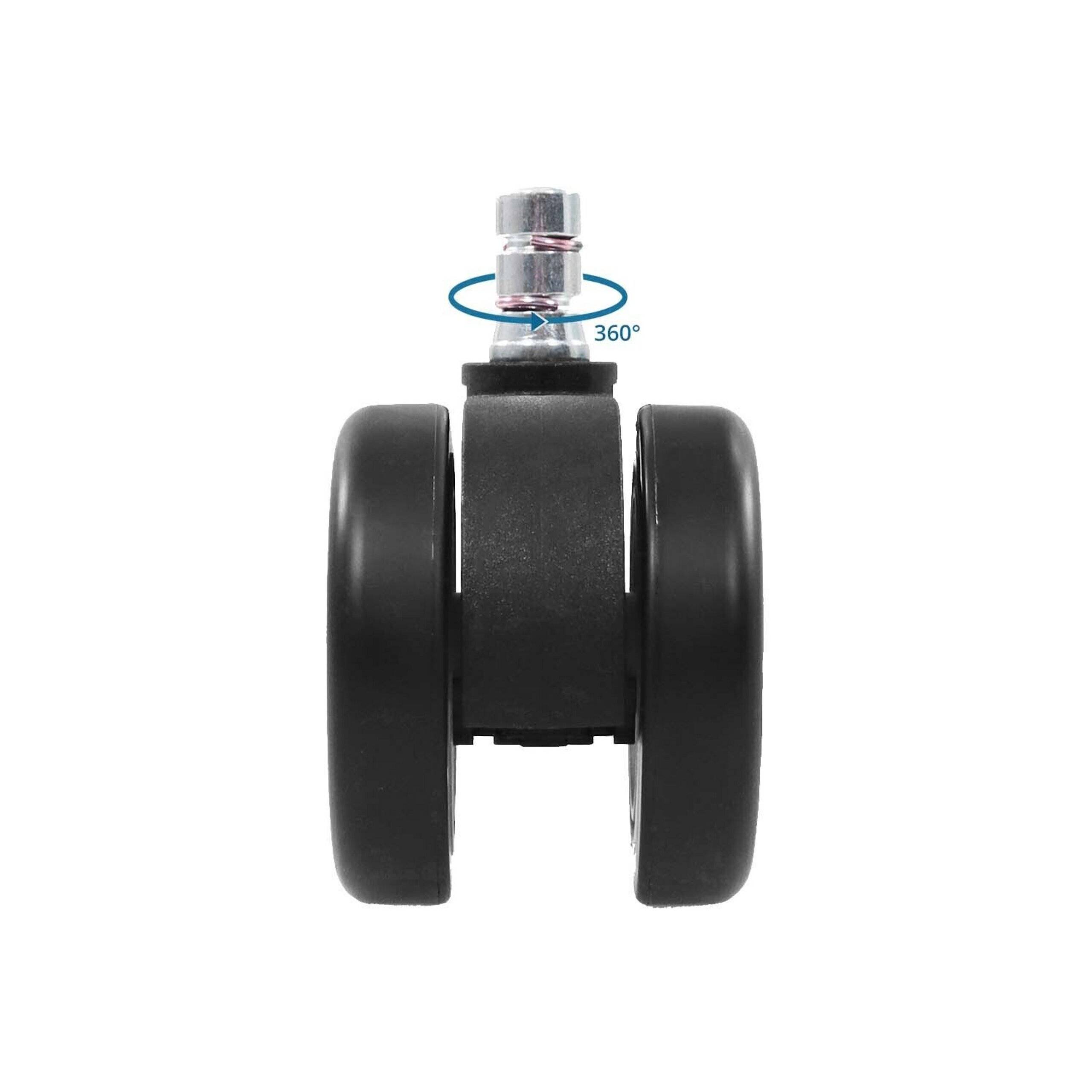 5x Hartbodenrollen ROLO COLOR 60 11mm 60mm Büro-Stuhl-Rollen für Hartböden (5er Pack) schwarz/schw-2