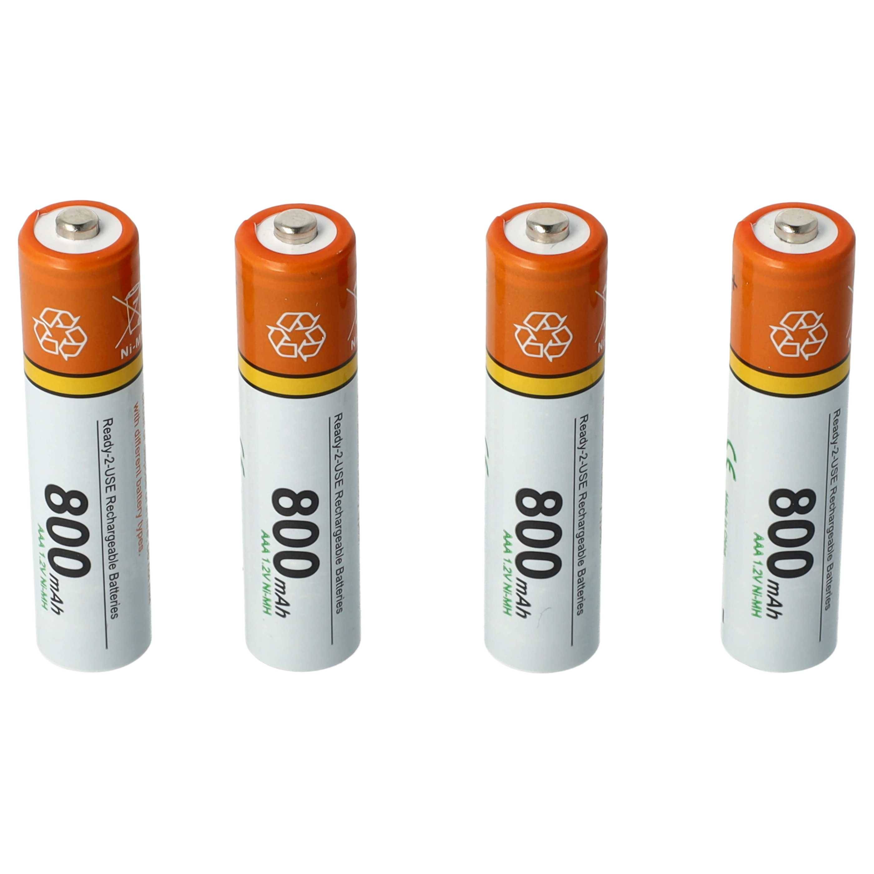 vhbw 20x AAA Micro Akku kompatibel mit Logitech K750, R400, R700, MK320, MK520, M560, M185, M187 kabellose Maus (800 mAh-1