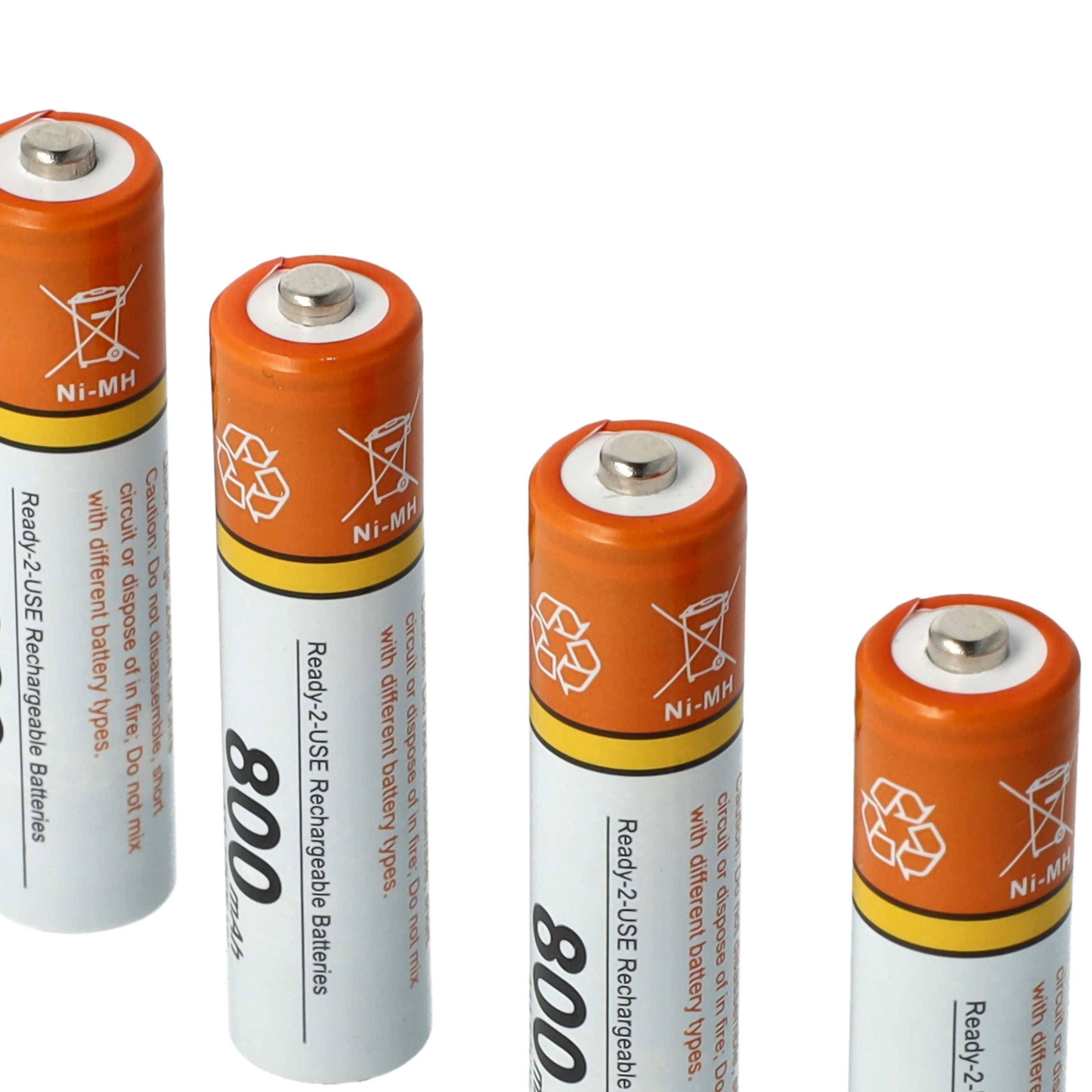 vhbw 20x AAA Micro Akku kompatibel mit Logitech K750, R400, R700, MK320, MK520, M560, M185, M187 kabellose Maus (800 mAh-2