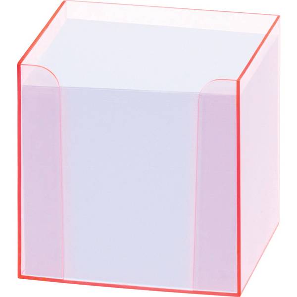 FOLIA - Zettelbox transparent pink inkl. 800 Notizzettel