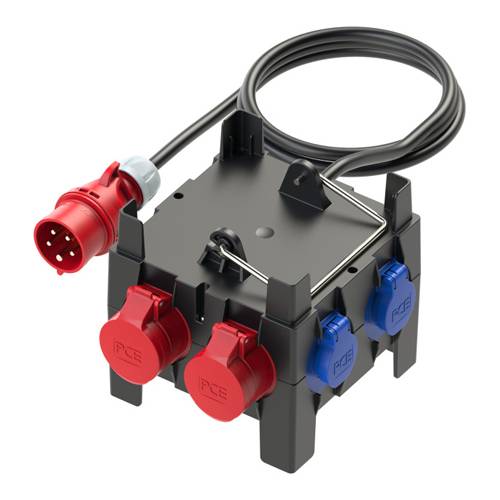 PC ELECTRIC Mobilverteiler "IMST MV" (Eingang: 1x CEE-Stecker 400V/16A/5-pol + 2m Kabel | Ausgang: 2x CEE-Steckdose-0