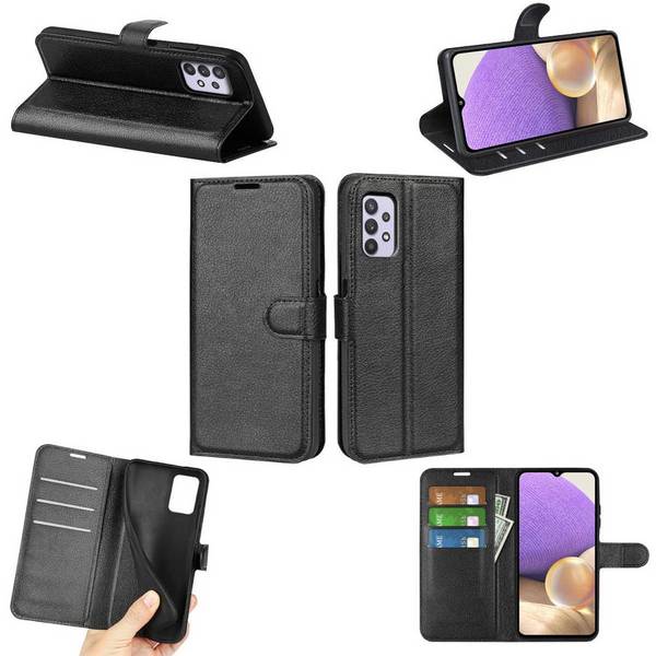 Für Samsung Galaxy A53 5G Handy Tasche Schwarz Etuis Kunst-Leder Cover Hülle Neu