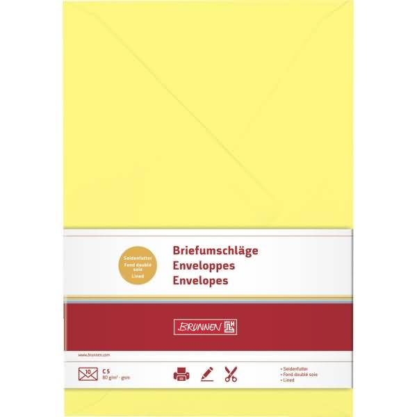 Briefumschläge B5 Nassklebung 80g/qm gelb VE=10 Stück-0