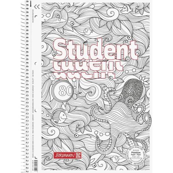 Collegeblock Student ZenArt Krake A4 90g/qm 80 Blatt Lineatur 28-0