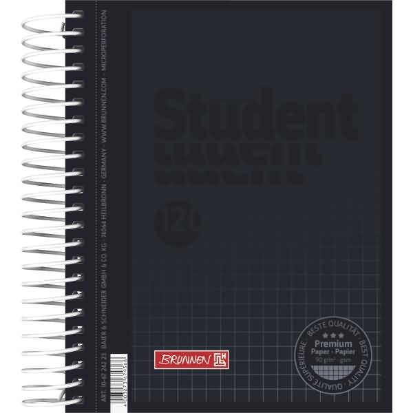 Collegeblock Student A6 kariert 90g/qm 120 Blatt onyx-0