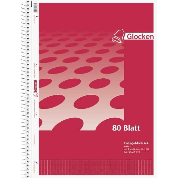 Spiralblock A4 60g/qm 80 Blatt 4-fach gelocht kariert-0