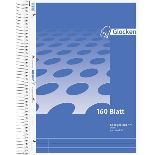 Collegeblock Glocken-Design A4 60g/qm 160 Blatt 4-fach gelocht liniert-0