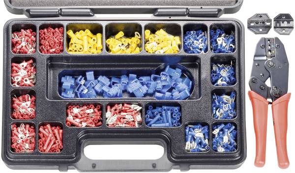 TOOLCRAFT PZ-504 820927 Crimpzangen-Set 1004teilig Koaxial-Steckverbinder, Unisolierte Quetschverbinder, Isolierte Quetschverbinder    RG6, RG58, RG59, RG62