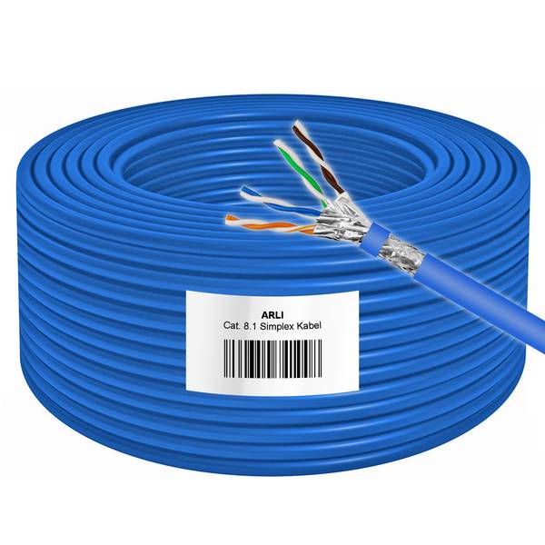 Cat8 Verlegekabel 100m - Cat 8.1 S/FTP LSZH Halogenfrei bis zu 40 Gbit/s 2000 MHz Netzwerkkabel