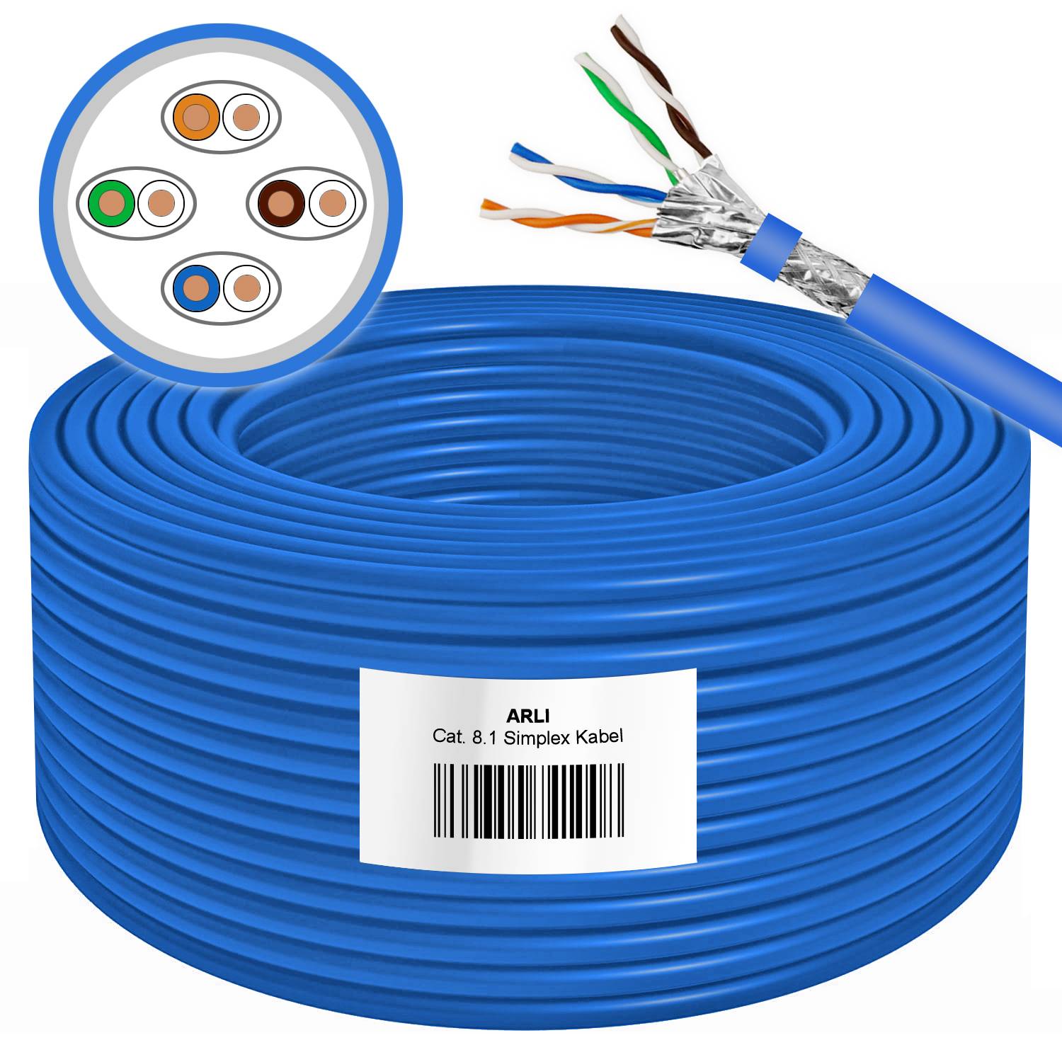 Cat8 Verlegekabel 100m - Cat 8.1 S/FTP LSZH Halogenfrei bis zu 40 Gbit/s 2000 MHz Netzwerkkabel-4