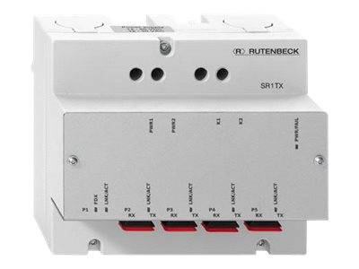 Rutenbeck SR 1TX/4POF - Switch + 4 x Gigabit Polymer Optical Fiber (POF) - an DIN-Schiene montierbar