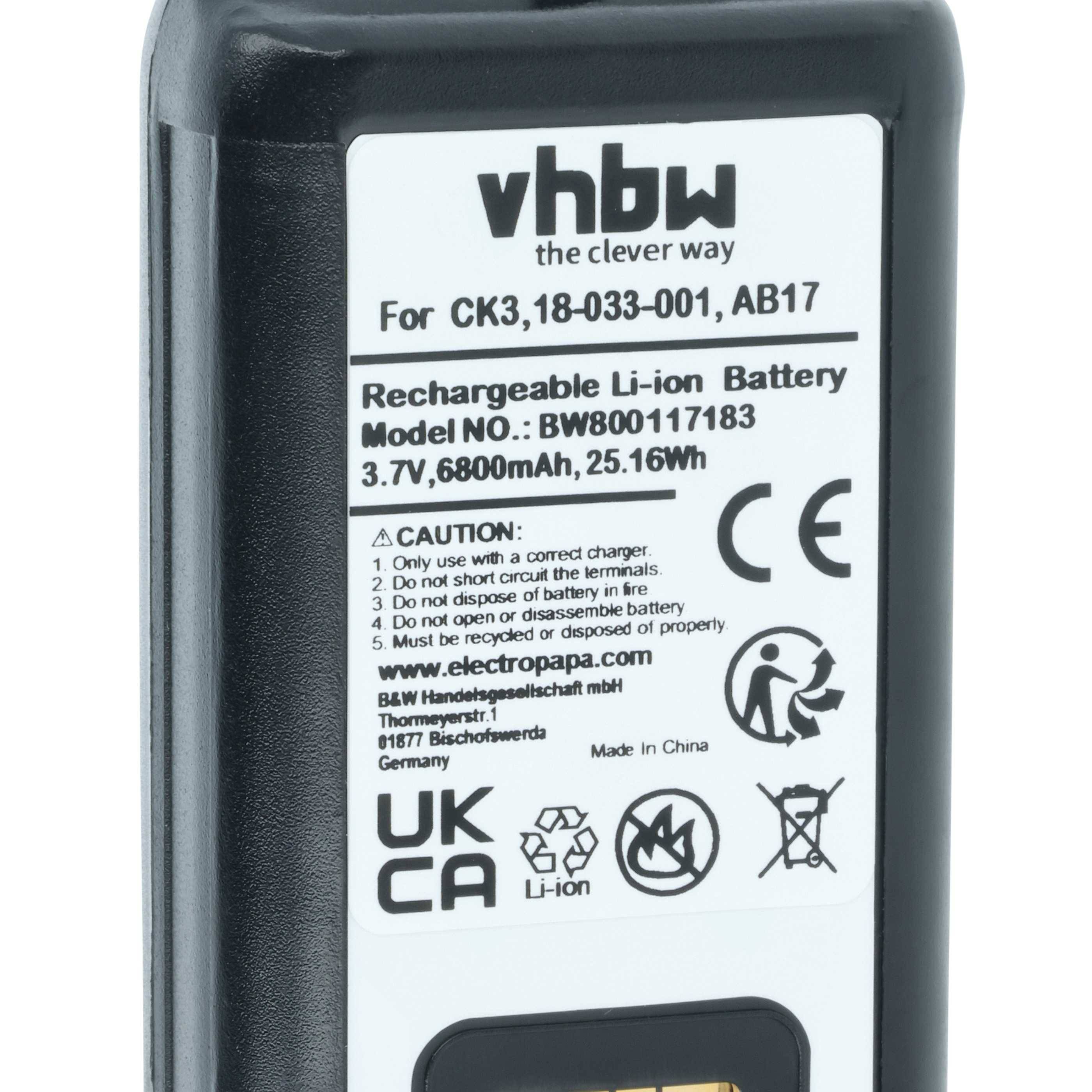 vhbw 5x Akku kompatibel mit Intermec EDA61K | CK3XA, CK3X, CK3RA Barcodescanner POS (6800 mAh, 3,7 V, Li-Ion)-1