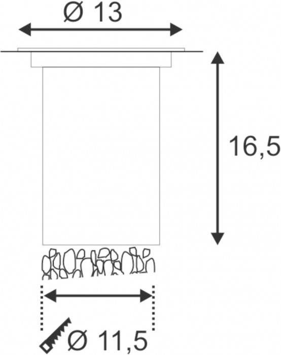 SLV DASAR 115 Outdoor Bodeneinbauleuchte, QPAR51, IP67-2