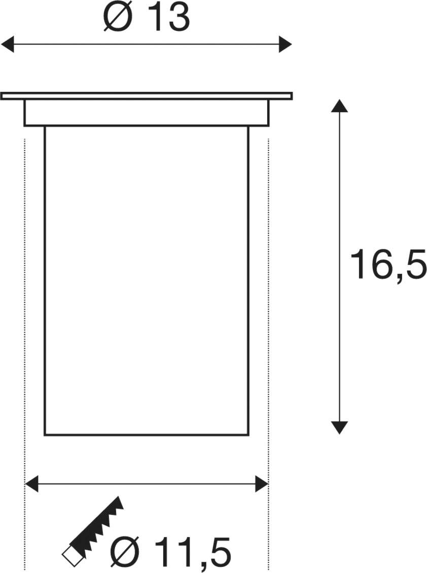 SLV DASAR 115 Outdoor Bodeneinbauleuchte, QPAR51, IP67-4