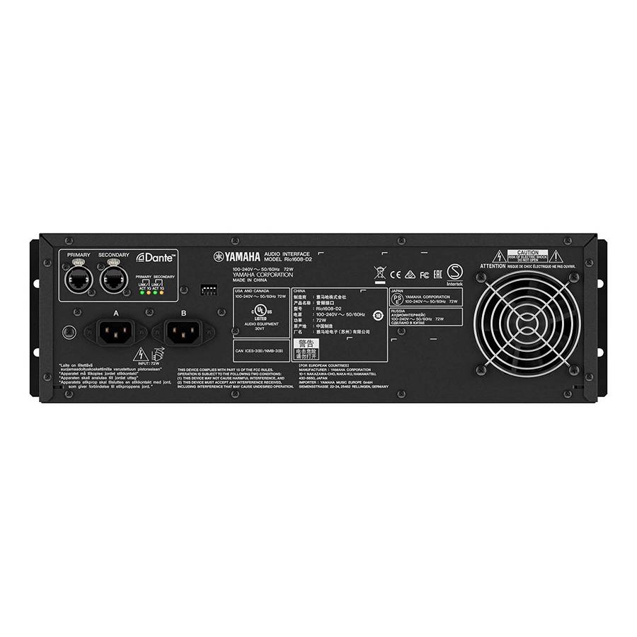 YAMAHA RIO1608-D2 - I/O-Rackgerät mit integrierter Dante-Unterstützung (16 Eingänge & 8 Ausgänge)-2