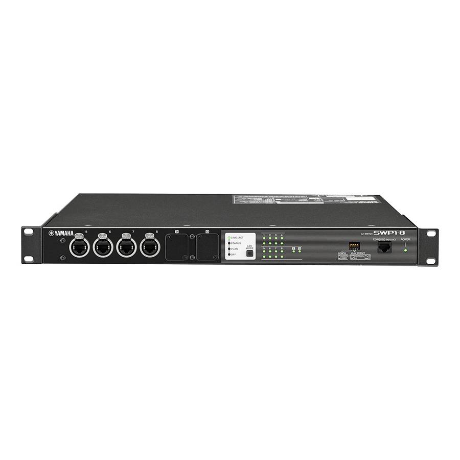 YAMAHA SWP1-8 - L2 Netzwerk-Switch (8 etherCON-Port | 2 optionele Steckplätze)