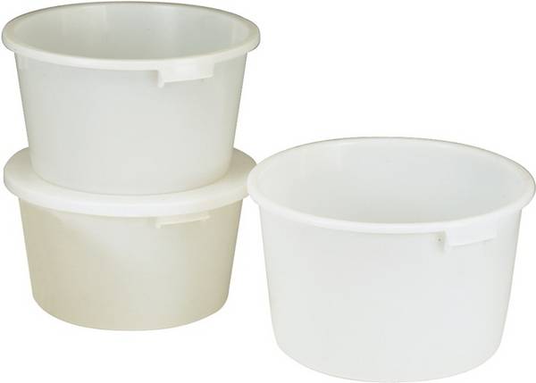 Bottich 85l HD-Polyethylen weiß m.Griffmulden D.628mm H.385mm CRAEMER