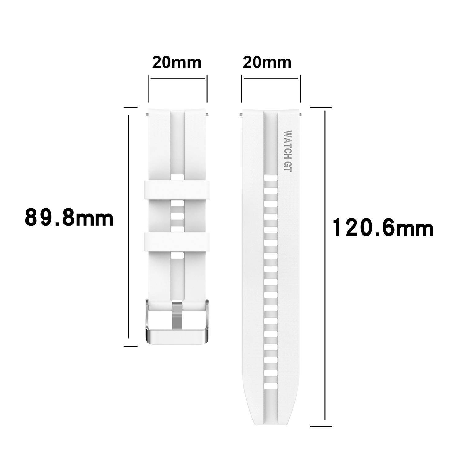 Ersatzarmband 20mm für Samsung Galaxy Watch 42mm/S2 Classic/Sport in Weiß Huawei Watch 2 Nokia Steel LG Watch Sport-1