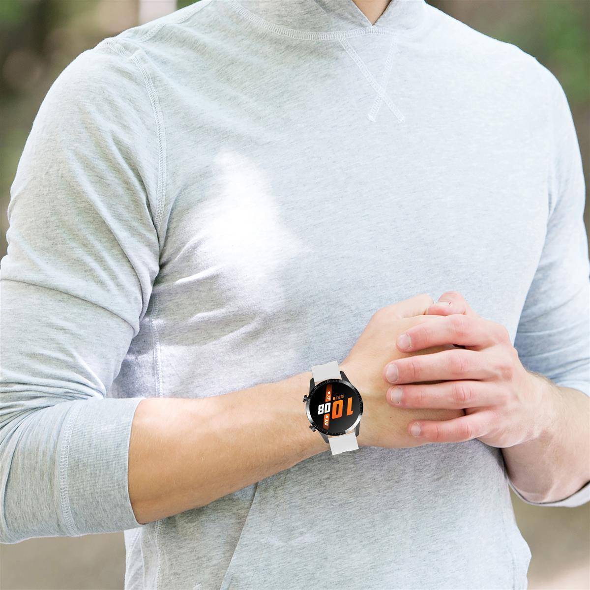 Ersatzarmband 20mm für Samsung Galaxy Watch 42mm/S2 Classic/Sport in Weiß Huawei Watch 2 Nokia Steel LG Watch Sport-4