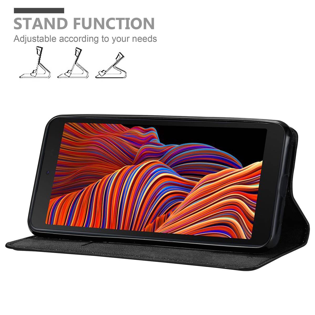 Cadorabo Hülle für Samsung Galaxy XCover 5 Schutz Hülle in Schwarz Handyhülle Etui Case Cover Magnetverschluss-1