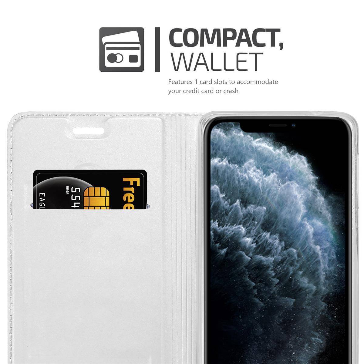 Cadorabo Handyhülle für Apple iPhone 11 PRO Schutz Hülle in Silber Cover Etui Book Case Booklet-2