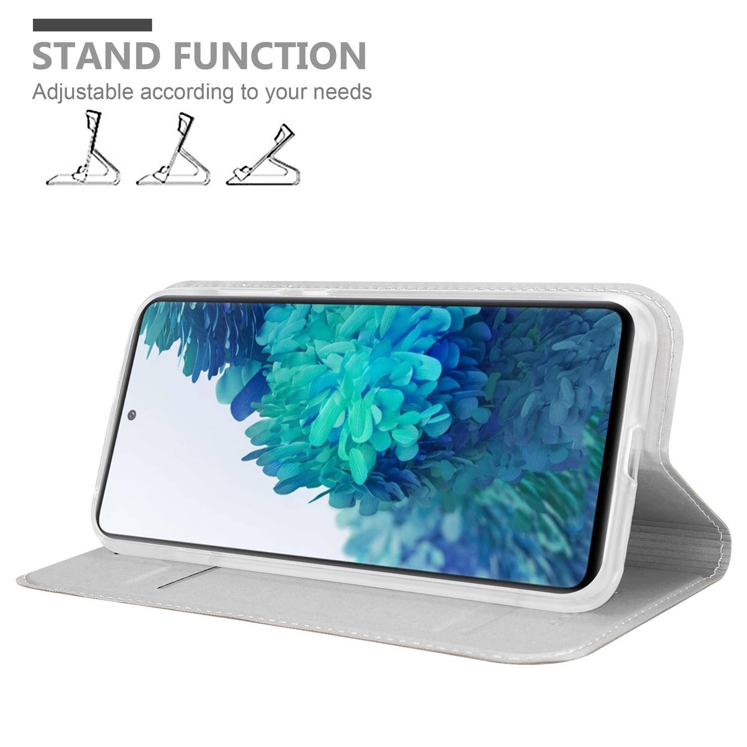 Cadorabo Handyhülle für Samsung Galaxy S20 FE Schutz Hülle in Silber Cover Etui Book Case Booklet-2